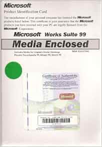 Microsoft Works Suite 99 Manual And Cd Includes Media