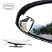 Fan Shape 360 Degree Adjustabe Blind Spot Mirrors, Ampper HD Glass Convex (Low Curvature) Frameless Stick On Lens (Pack of 2)