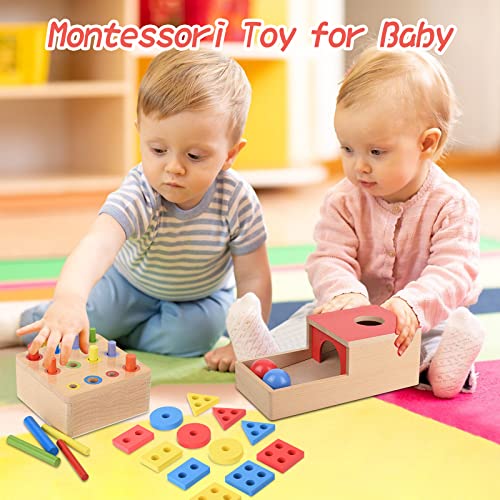 4in1 Wooden Montessori Toy for 1YearOld Toddler Object Permanence