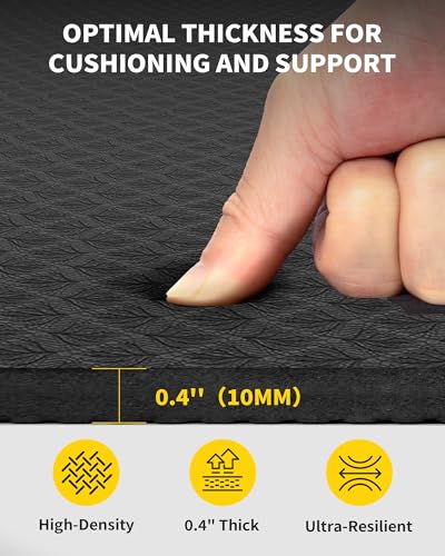 CAMBIVO Large Yoga Mat 183 x 122 cm, 6 mm/8 mm/10 mm/12 mm Pilates Fitness TPE Non-Slip Thick Gym Mat for Home Exercise, Gym, Sport