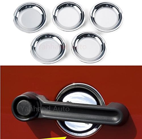 Yahhand Auto 5pcs ABS Door Handle Recess Guard for 4 Door Jeep Wrangler JK Door Handle Cover Trims (Silver)