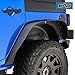 EAG JK Front + Rear Fender Flares with LED Turn Signal Lights Offroad Fit for 2007-2018 Jeep Wrangler