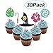 37 Pack Moana Party Supplies Set,30 Pcs Moana Inspired Cupcake Toppers,6 Foil Balloons,1 Moana Happy Birthday Banner Decorations for Family Party Decorations