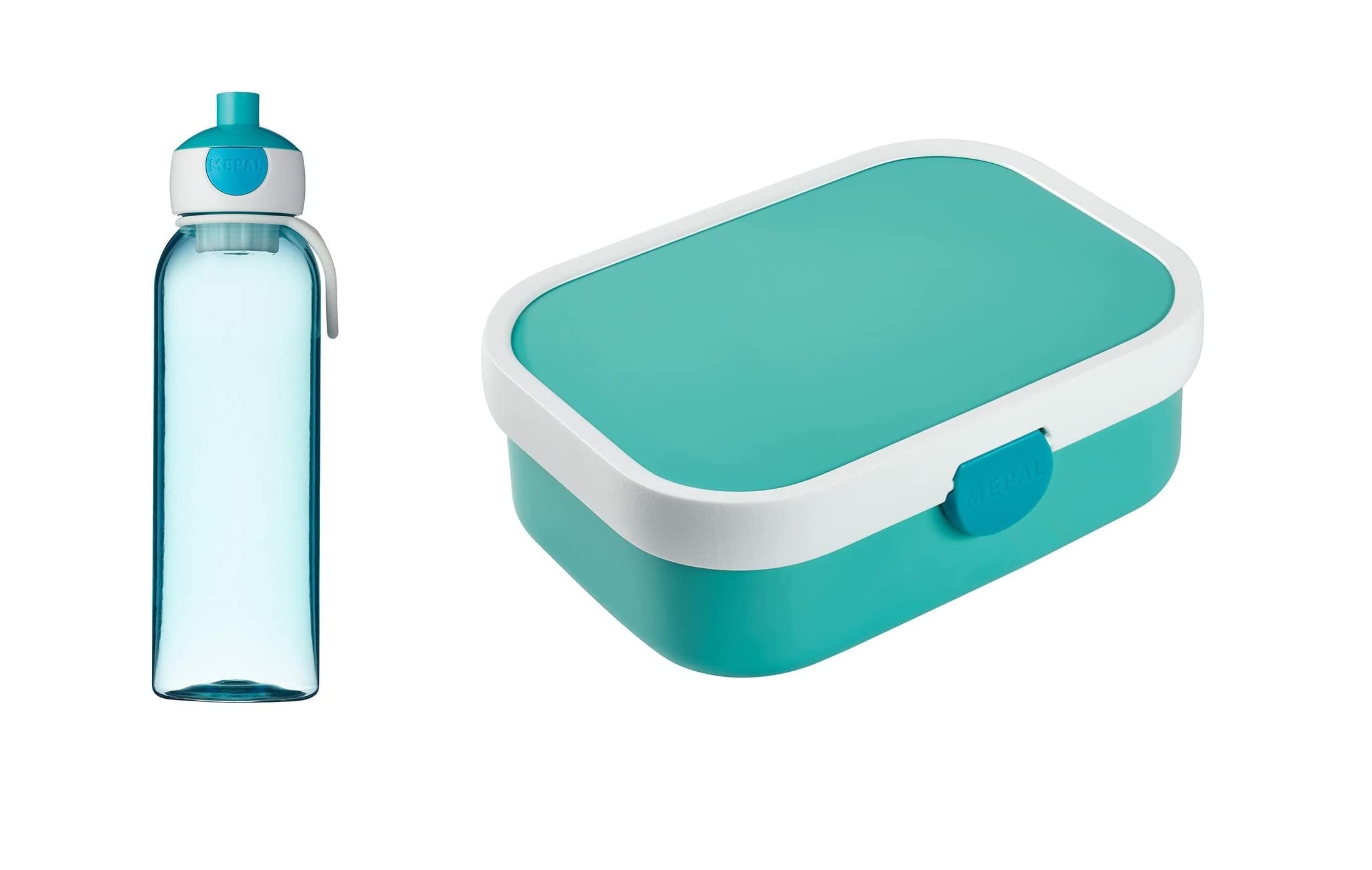Mepal - Campus Break Set Turquoise - Water Bottle and Lunch Box with bento Insert – Ideal for School and Leisure – Unbreakable Material - Leak-Proof - Dishwasher Safe