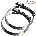 Ronteix Full 304 Stainless Steel Adjustable Hose Clamp Lock Nut T-Bolt Clamps (76~84mm, 2 Pack) for 2-3/4'' Hose