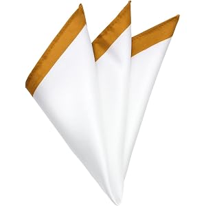 Dvmmlis Handkerchiefs for Men with Color Edges Satin Pocket Square for Prom | Unique Design, Smooth Polyester Fabric, 9.06 x