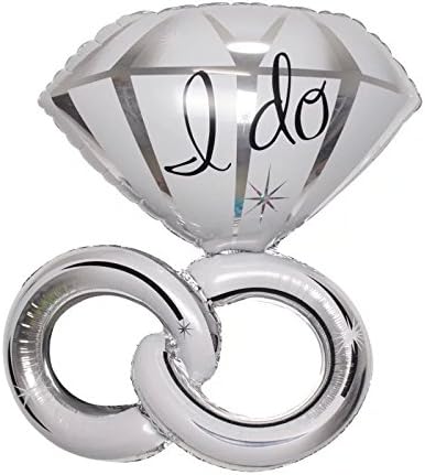 Preeyawadee large diamond ring Foil Balloons inflatable Wedding Decoration 43 inch
