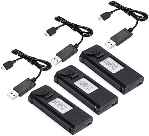 3.7V 900mAh LiPo Battery with USB Charger USB For TIANQU VISUO XS809W XS809HW Foldable RC FPV Quadcopter Drone Spare Parts(3Sets)