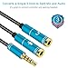 Mic Audio Splitter, Headphones Splitter, Headset Mic Adapter, Headphone and Mic Splitter for Gaming Headset, PS4, Xbox One, Laptop, Windows, Linux, BlackBerry, Andriod (Blue)
