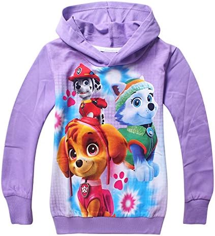 Lovelygift Cute Dog Little Boys' and Girls Long Sleeve T-Shirt Hoodies Purple/Red