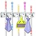 DiGiCare Broom Holder, Wall Mount Mop Holder Broom Hanger Organizer with 5 Ball Slots and 6 Hooks, Holds Up to 11 Tools for Kitchen, Bathroom, Garage