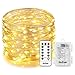 Homestarry Fairy Dimmable String Lights Flexible Silver Wire Battery Operated, Waterproof Design with Wireless Remote Control, 16.4 ft 66 LEDs, Warm White¡­