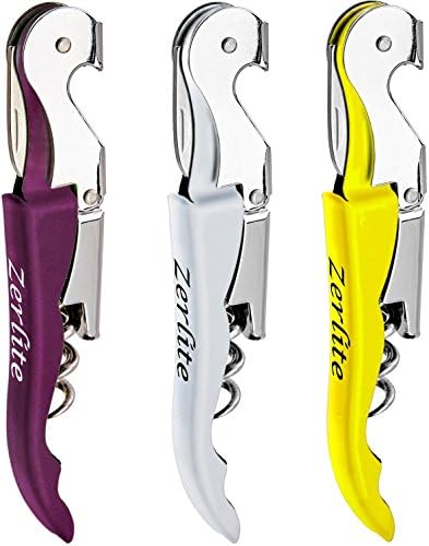 Zerlite Waiters Corkscrew - Wine Key with Ergonomic Handle, Beer Bottle Opener and Foil Cutter, Set Of 3