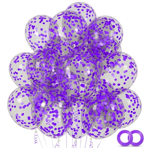 Purple Confetti Balloons 12 Inch