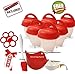 Egg cooker hard and soft silicone egg poachers, hard boiled eggs without shell egg cups AS SEEN ON TV (6 pieces) No shell plus bonus gift by Empeiro
