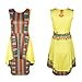Lookatool Women Vintage Traditional African Dress O-Neck Sleeveless Party Dress (S, Yellow)