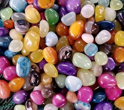 Nain Glossy Multicolour Stone Pebbles for Garden Plants Pots Decoration and Home Decor (500 Grams)