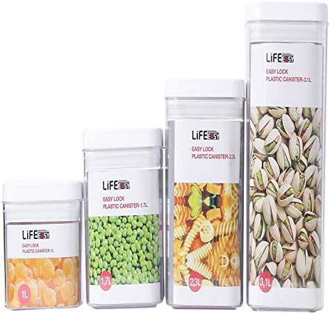 Lifeeasy 4 pieces good sealing 8.57-Quart Storage Container