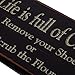NIKKY HOME Life Is Full Of Choices Remove Your Shoes Or Scrub The Floor Wooden Wall Decorative Sign 9.82 x 0.37 x 5.3 Inches Black