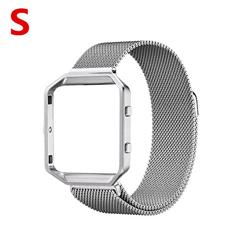 Lwsengme Fitbit Blaze Replacement Band,Silicone Watch Strap Adjustbable Wrist Band for Fitbit Blaze(Milanese-Light(Small))