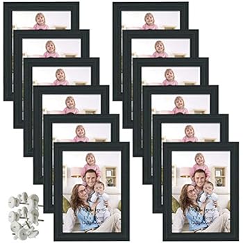 Giftgarden 5x7 Picture Frame for Wall Decor or Tabletop, Black, 12 Pack