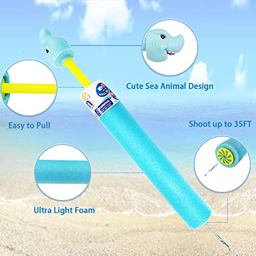 Water Guns for Kids 6 Pack Foam Water Blaster Set, Squirt Gun Shooter Swimming Pool Pump Foam Water Soaker Blasters Soaker Summer Beach Toys Outdoor Pool Toys for Kids and Adults