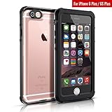 Waterproof Case For iPhone 6s Plus, Easylife Clear Protective Cover IP68 Certified Snowproof Dirtproof Shockproof Perfectly Fit iPhone 6 Plus(5.5 inch) (Black&Crystal)