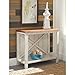 Signature Design by Ashley Abramsland Modern Farmhouse Console Sofa Table, White & Brown