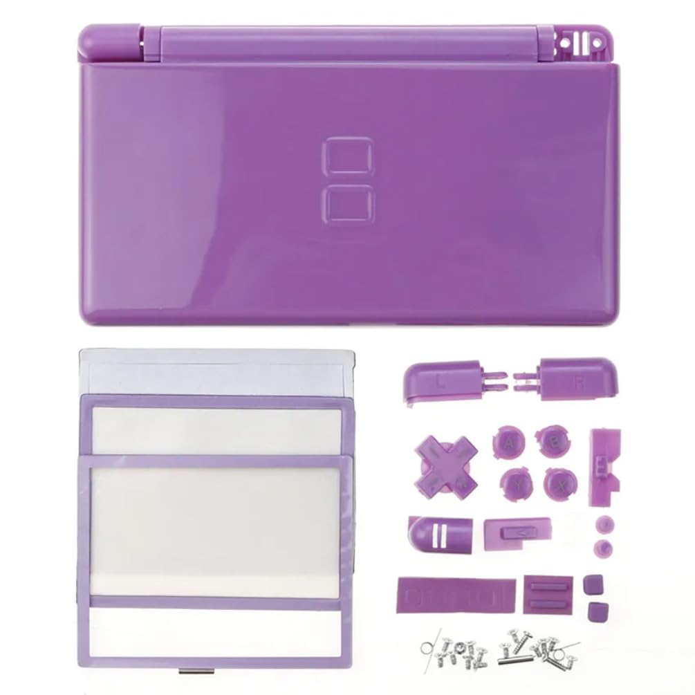 Replacement Housing Shell Case Kit with Buttons Set for Nintendo DS Lite for NDSL Console Repair Parts (Purple)