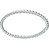 Melanie Golden Jewelry Braided Rope Stacking Ring | Elegant Twist 1mm Skinny Stackable Stack Ring Band in Silver, Gold, or Rose Gold | Comfort Fit USA Sizes 2-12