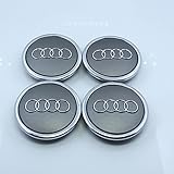 ZZHF1 Wheel Centre Hub Caps 69mm for Audi Badge Emblem 4B0601170A (4Pcs) (Gray)
