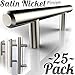 ALPINE HARDWARE Premium Solid Euro Style Bar Handle Pull-25Pack-3.75 In Hole Center & 6 1/8 In Length Heavy Stainless Steel Bar Handle Pull W/ a Satin Nickel Finish-American Owned Cabinet Hardware