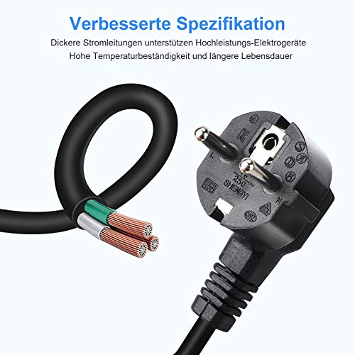 Steckdosenleiste mit Überspannungsschutz, bedee Mehrfachsteckdose mit 6 Fach Steckdosenturm, 4 USB Ladegerät, Wireless Charger, Vertikale Steckdosen mit Schalter, 2M Kabel & Kindersicherung, Schwarz