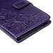 ASUS ZenFone 3 Max Case,ZC520TL Case - Slim Fit Wallet Case Flip Kickstand 3D Embossed Clovers Premuim PU Leather Case with Shock-Absorption TPU Inner Cover & Dust Plug Stylus Pen by Badalink - Purple