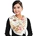 ETSYG 32'' Silk Scarf Women’s White Flower Pattern Large Square Satin Headscarf Headdress