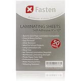 XFasten Self-Adhesive Laminating Sheets, 9 x 12 Inches, Pack of 50, 4.76 mil, Archival Safe and Yellowing Resistant Heavyweight Self Laminating Sheets