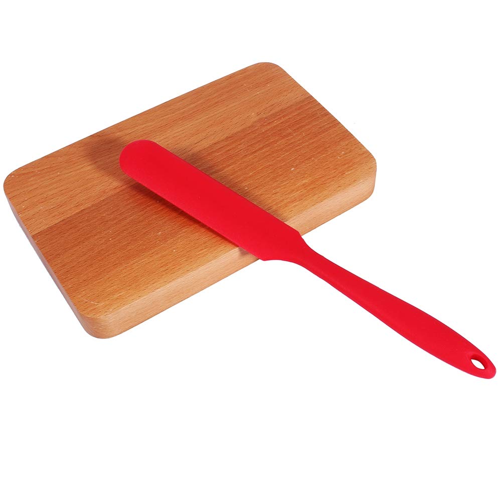 Cake Cream Butter Spatula Silicone Spatula Slim Silicone Cooking Brush Non-Stick Scraper Heat Resistant Spatula for Blender Cooking Jaw Stir Mixing (Red)