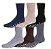 Gilbin Mens Cozy Thick Warm Fuzzy Socks, Anti-Slip Grip Hospital Socks, 6-Pack