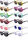Blulu 12 Pairs Clout Oval Goggles Oval Kurt Mod Thick Frame Round Lens Sunglasses Oval Round Glasses Mod Sunglasses for Women Men Teenagers Girls Boys 12 Colors