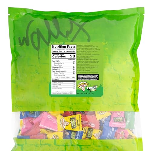WARHEADS – EXTREME SOUR HARD CANDY – SOUR APPLE, BLACK CHERRY, BLUE RASPBERRY, LEMON & WATERMELON FLAVORS, GREAT FOR PARADES – 1 LB. BULK BAG