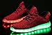 Mohem Men's & Women's Unisex Sneakers 7 Colors LED Shoes Luminous Flashing Sneakers Usb Charging Light Shoes Colorful Glowing Casual Flat Shoes(16804Red46)