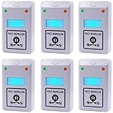 6PCS Pest Control, Latest Dual Wave Bands Koocat Ultrasonic Pest Repeller Repellent Repels Rodents, Rats, Mice, Squirrels, Insects, Bugs, Spiders, Cockroaches, Flies, Ants [Free Night Light]