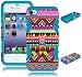 Bastex Hybrid Case for Apple Iphone 4, 4s, 4g - Sky Blue Silicone / Aztec Tribal Hard