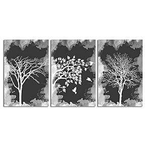 3 Panel Ink Abstract Painting Wall Bedroom Living...