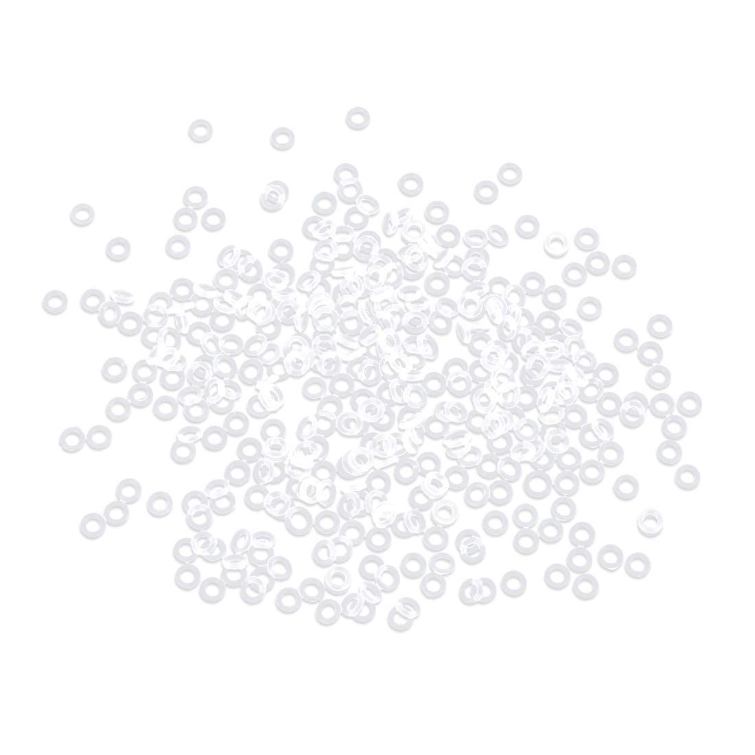 X AUTOHAUX Silicone O-Rings, 4mm OD 2mm ID 1mm Width VMQ Seal Gasket for Compressor Valves Pipe Repair, White, Pack of 400