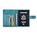 ACdream Passport Holder Cover, Leather Travel Wallet Case, RFID Blocking Document Organizer Protecrtor, with Slots for Credit Cards, Boarding Pass, for Women and Men - Sky BLue