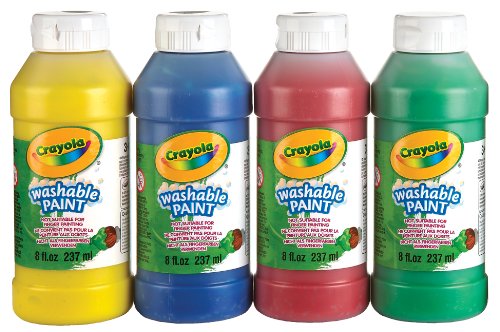 Crayola 4-Count of 237 ml Washable Paint,  School, Craft, Painting and Art Supplies, Kids, Ages 3,4, 5, 6 and Up, Holiday Toys, Stocking Stuffers, Arts and Crafts