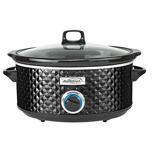 Brentwood SC-157BK Diamond Pattern, 7 Quart (Black) Slow Cooker, 7oz