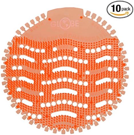 10 Pack - Anti-Splash Urinal Screen Orange Mango by Globe Commercial Products