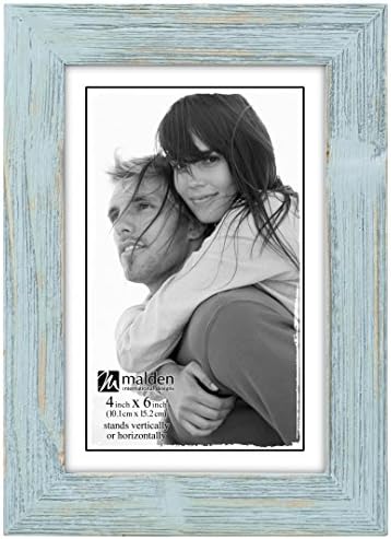 MaldenInternational Designs 807-46 Linear Picture Frame, 4x6, Seafoam Blue